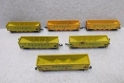 6 N SCALE TRIX & BACHMANN PEABODY 3 & 4-GATE HOPPER CARS #'s 6671 6687 6673 • $12.89