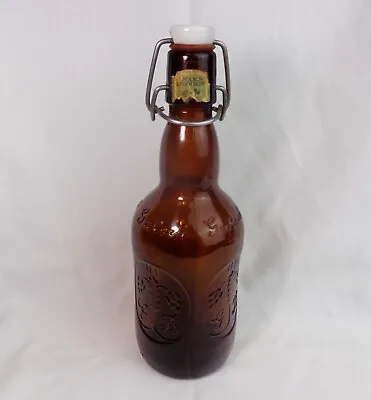 $6.95 • Buy Vintage Grolsch Brown Glass Beer Bottle 9  Tall With Ceramic Flip Top Swing Cap