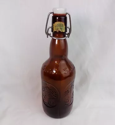 Vintage Grolsch Brown Glass Beer Bottle 9  Tall With Ceramic Flip Top Swing Cap • $13.95