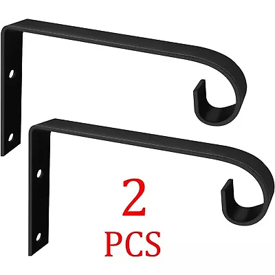 2Pcs Plant Hanger Bracket Metal Hanging Basket Flower Pot Wall Hanger Hook Black • $10.99