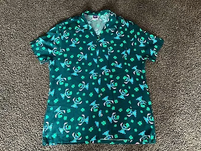 Disney Hawaiian Shirt Mens 2XL XXL Lilo & Stitch Button Up Tropical St. Patricks • $19.99