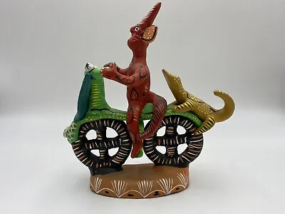 Vintage Mexican Folk Art Clay Pottery Hand Painted Devil Diablo Figure • $125