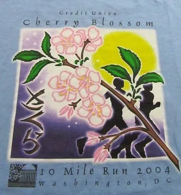 WASHINGTON D.C. Cherry Blossom 10 Mile Run 2004 Souvenir Blue T Shirt Size L • $19.99