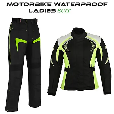 UK Motorbike Ladies Suit Motorcycle CE Women Cordura Waterproof Trouser Jacket • $88.41