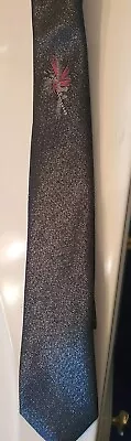 Vtg / Retro  Men's Black With Silver Sparkle Skinny Necktie Nicolas Alleen 2  • $49.99