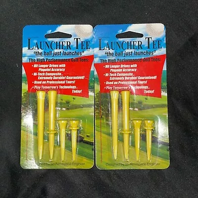 Yellow Launcher Golf Tees 2 Packages Includes Step Tees • $12.99