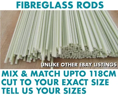 £9.99 • Buy 30 -118 Cm  Fibre Glass Rods 4mm TELL US YOUR SIZES VIA MESSAGE - MIX AND MATCH