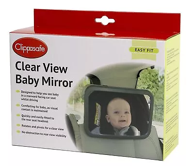 Clippasafe Auto Clear View Mirror Baby Infant Child Car Travel Safety New • £24.99