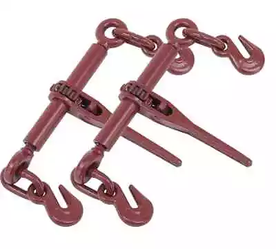 (2 Pack) Ratchet Chain Binder 1/4  - 5/16  Chain Binders Tie Down Hauling • $37.99