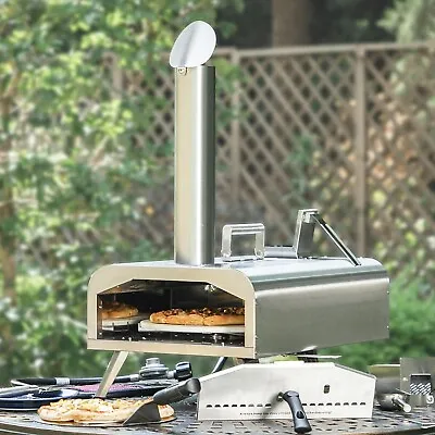 12  Fire Wood & Gas Pizza Ovens W/ Rotatable Pizza Stone Outdoor Portable Baked • $213.99