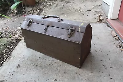 Vintage RAMSET Metal Embossed Toolbox Riveted Metal W/ Tray 1960's Mechanics • $95