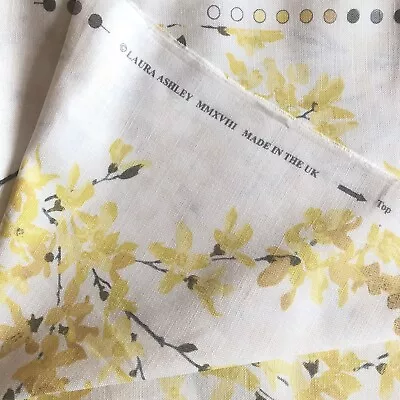 LAURA ASHLEY Forsythia Sunshine Fabric Material 137 X 1000cm ~10 Metres RRP £360 • £100