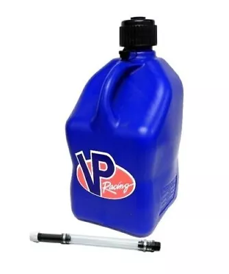 VP Racing Blue Square 5 Gallon Race Fuel Jug Gas Can + Fill Hose SCCA IMCA UMP • $42.95