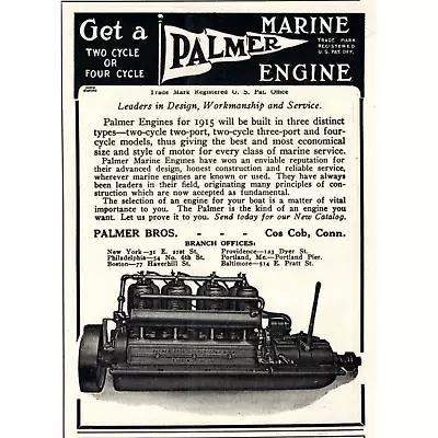 1915 Print Ad Palmer Bros Marine Engines Two Cycle Four Cycle Leader In Design! • $14.98