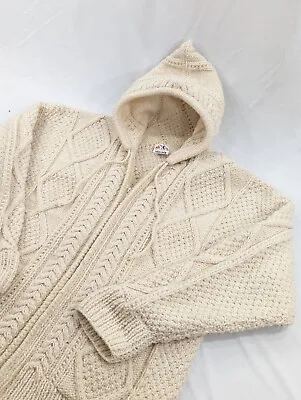 VTG Tejidos Imalaya Hoodie L/XL Wool Handmade Heavyweight Cable Knit Fishing • $79.99