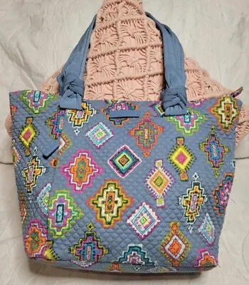 Vibrant Vera Bradley Quilted Hadley East West Painted Medallions Tote Bag Purse • $24.99