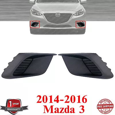 Front Bumper Fog Light Covers Set For 2014-2016 Mazda 3 • $22.12