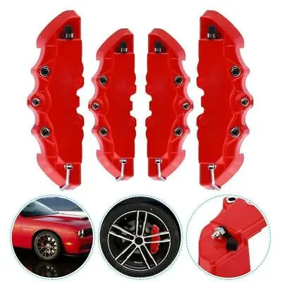 $30 • Buy 4x Red Front & Rear Car Disc Brake Caliper Cover Parts Brake Car Accessories New