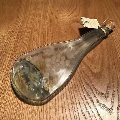 Glass Bottle Green Flat Melted Wine Cheese Tray Spoon Rest Trivet 11.5  • $5