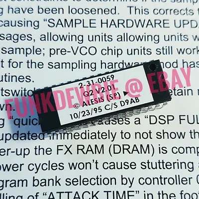 Alesis Quadraverb 2 OS V2.01 EPROM Firmware Upgrade KIT / ROM Final Update Chip • $27.95