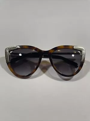 Balmain Paris BL2123 02 Tortoise Shell Cat Eye With Gold Accents Sunglass Scratc • $54.87