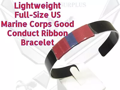 Lightweight Military USMC Marine Corps Good Conduct Ribbon Black Bracelet 3F3 • $6.99