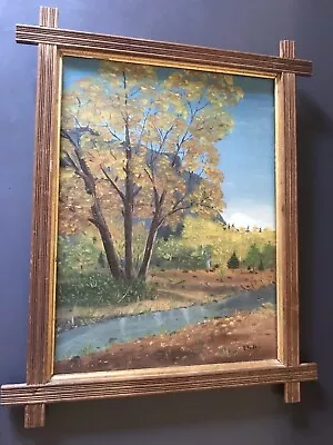 Vintage Canvas Painting Signed E.Bodkin From An Estate Bitterroot Valley MT • $38.50