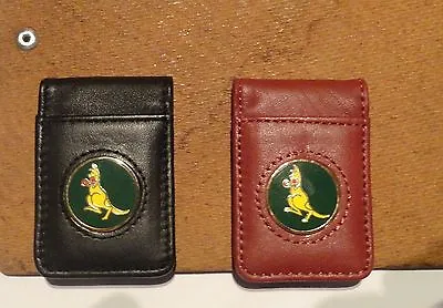 Golf Money Clip Quality Black Leather-  Kangaroo Golf Ball Marker • $13.25