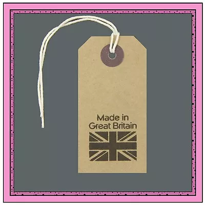 10 MADE In GREAT BRITAIN Union Jack Flag Buff Tags 82mm X 41mm Luggage Product • £1.39