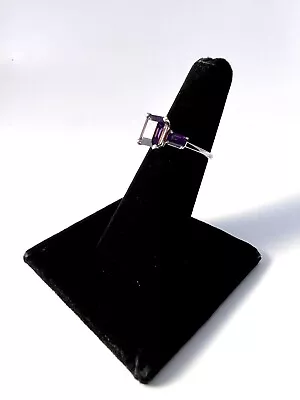 Vintage 14K White Gold And Amethyst Ring Size 5    (1746H) • $200