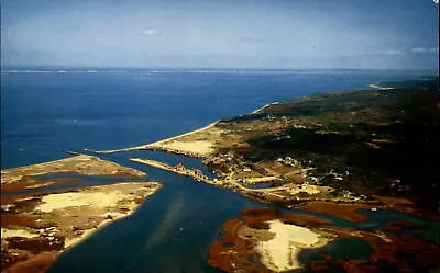 Massachusetts Menemsha Harbor Coast Guard Station Aerial View ~ Postcard Sku001 • $3.07