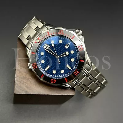 Custom Made MODS SUB Diver 300M Style Watch Auto Movement Black/Red SUB • $119.99