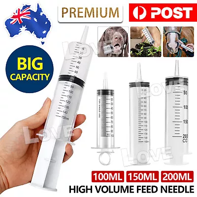 100-200ML Reusable Plastic Syringe Big Large Hydroponics Nutrient Measuring • $8.95