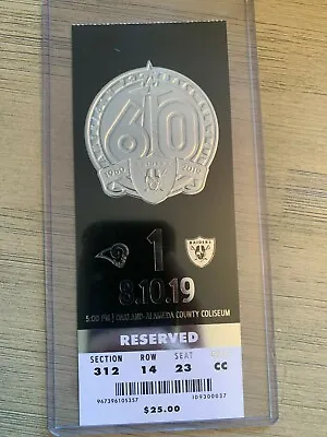 2019 Oakland Raiders Official NFL Mint Season Ticket Stub - Pick Any Game! • $14.99