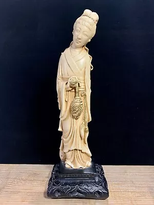 RARE Vintage Marwal Chalkware Asian Woman 11  W Incense Statue Figurine • $36