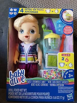 Baby Alive E4759 / HAS-E0635-AX00E Sweet Spoonfuls Blonde Baby Doll Boy W/Extras • $144.99