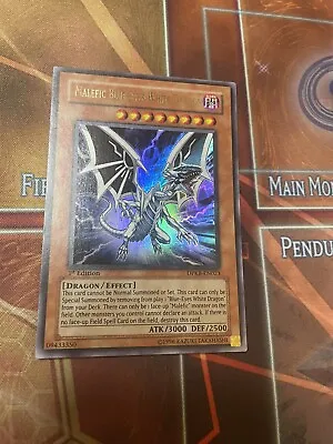 Yugioh! Malefic Blue-Eyes White Dragon DPKB-EN023 Ultra Rare 1st Edition LP • $10.49