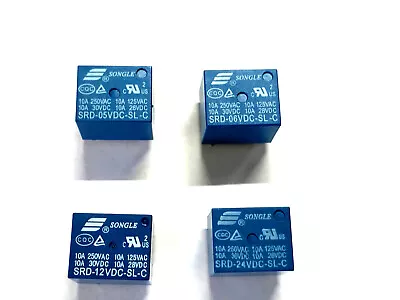 £2.04 • Buy Mini Power Relays 3V 5V 6V  9V 12V 24V 48V DC Coils - 10A SPCO/SPDT Contacts