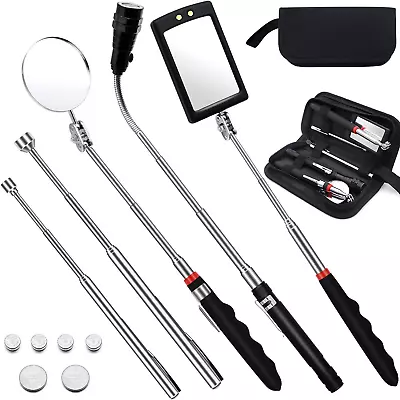 5 Pieces Telescoping Magnetic Pick-Up Tools Kit Inspection Mirror & More | USA • $29.99