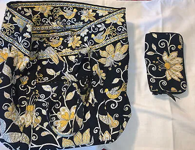 Vera Bradley Black And Yellow Purse With Wallet • $14.99