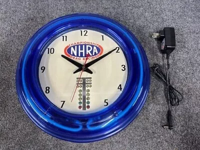 National Hot Rod Association Vintage Nhra Neon Wall Clock • $59.99