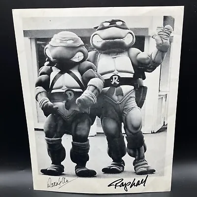 VTG Signed 8x10 Photo Donatello Raphael Of The Teenage Mutant Ninja Turtles B&W • $21
