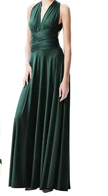 V By Very Dress Bridesmaids Grecian Multiway Dress Maxi Length Jade Green Siz 8 • £12
