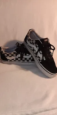 Vans Womens Size 9 Checkerboard Skateboard Shoes White/Black • £19.29