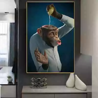 Funny Monkey Canvas Painting Animal Posters And Prints Wall Art Picture • $3.41