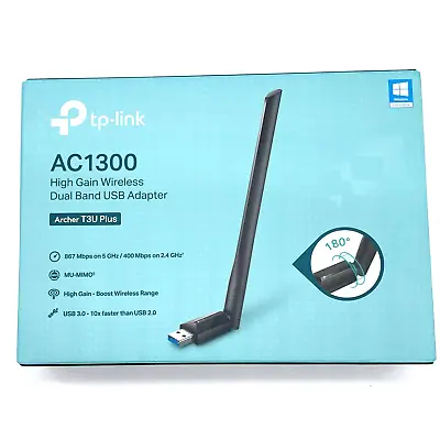 NEW TP-Link AC1300 T3U Dual Band USB WiFi Network Adapter High Gain MU-MIMO • $25
