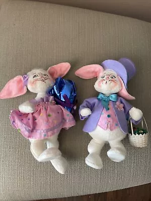 Vintage Annalee 7  Tall Spring Boy Bunny W/basket Of Eggs & Girl W/present 2004 • $19.99