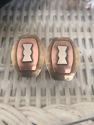 Vintage Marjorie Baer MB SF  Mixed Metal  Clip-On Earrings • $45