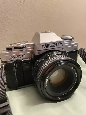 Minolta X-370 SLR Film Camera W/ Minolta MD 50mm Lens 1: 2 Japan • $70