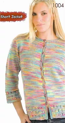 Womens Circle Border  Short Jacket Knitting Misti Alpaca Pattern No 1004 • $2.27